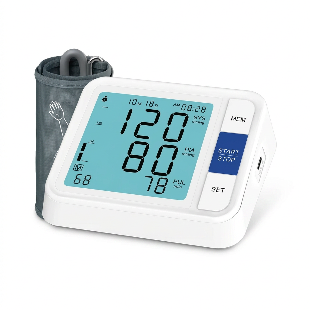 Connected blood pressure cuff for hypertension monitoring