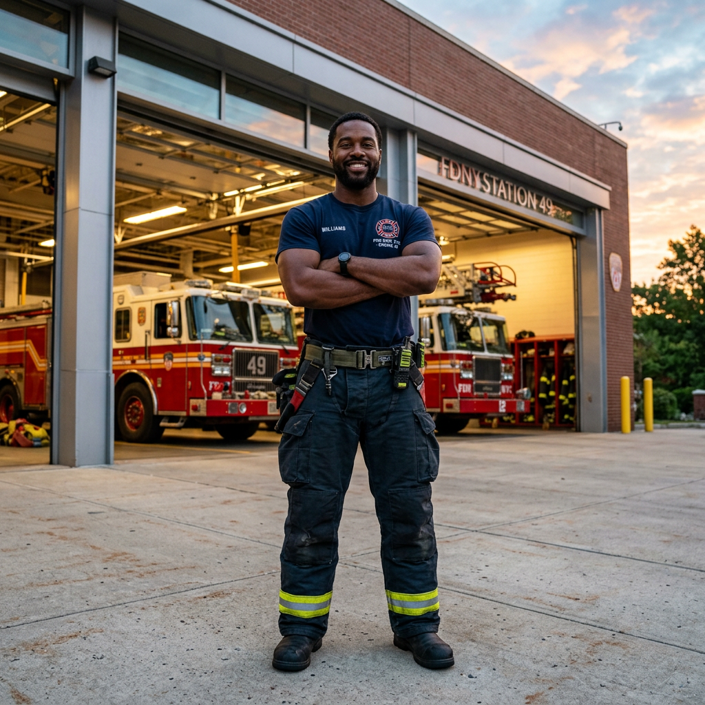 Firefighter at the station between calls
