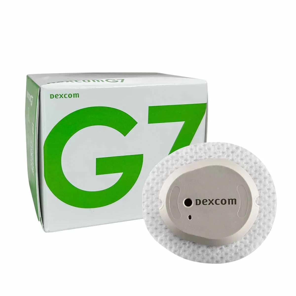 Dexcom G7 continuous glucose monitor with box and receiver