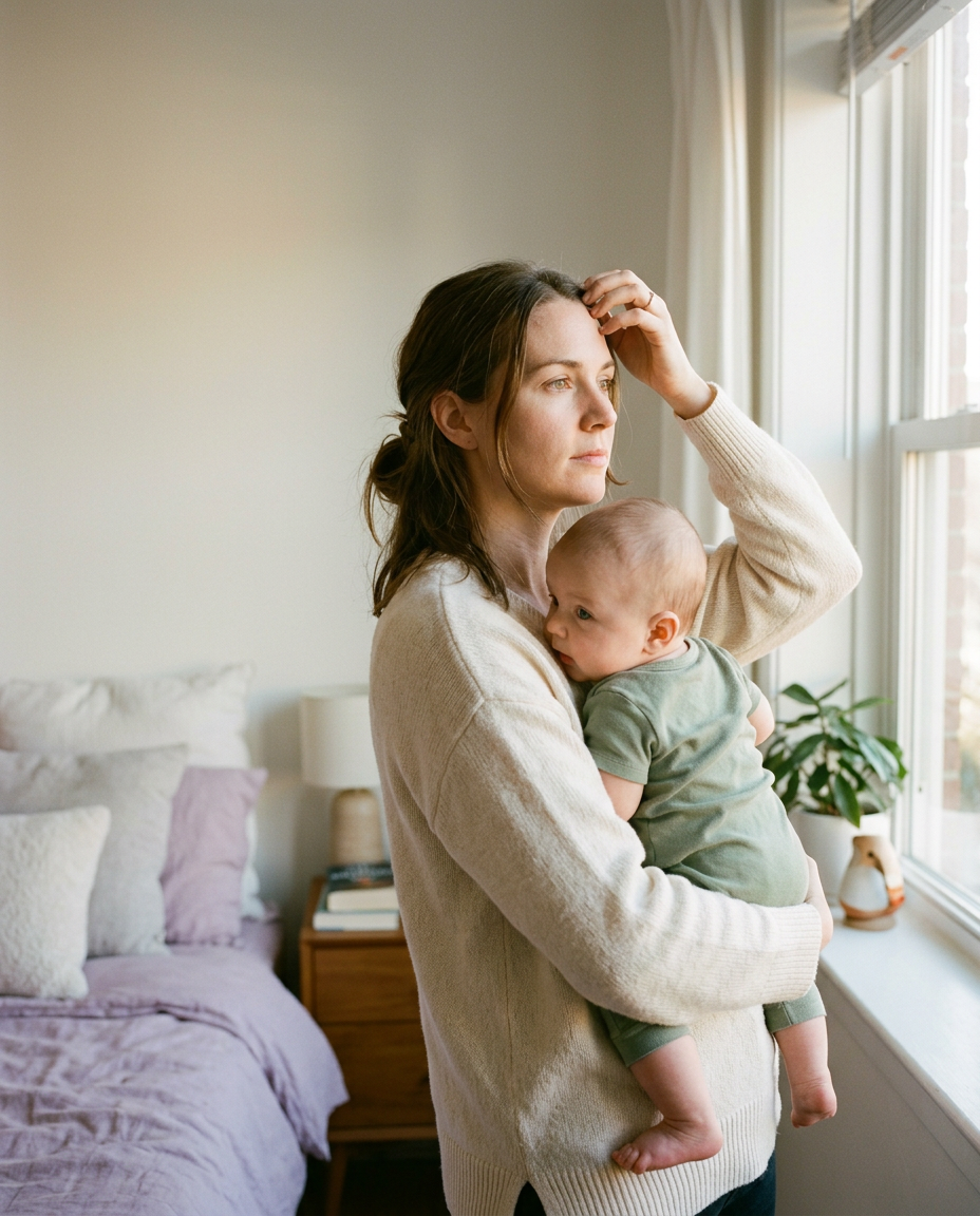 Postpartum mother holding her baby — DirectCare AI patient